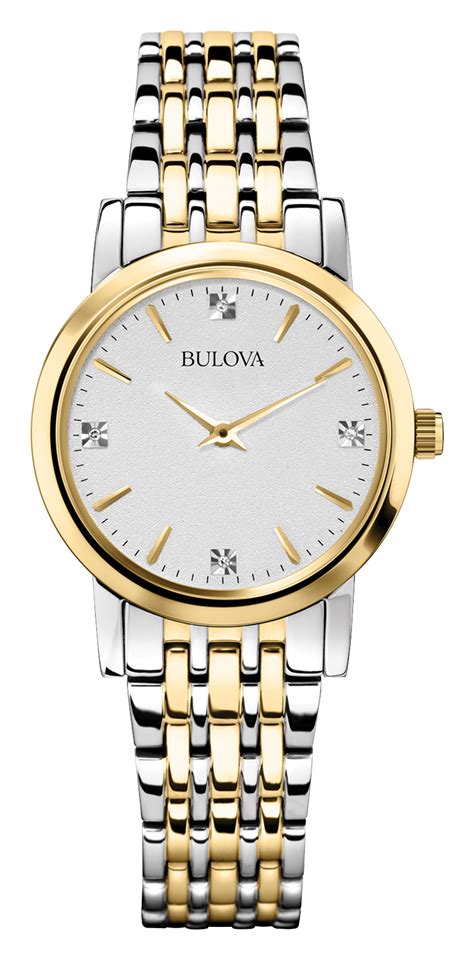 bulova watches gold with diamonds